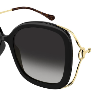 Gucci GG1021S Black Gold Square Horsebit Sunglasses
