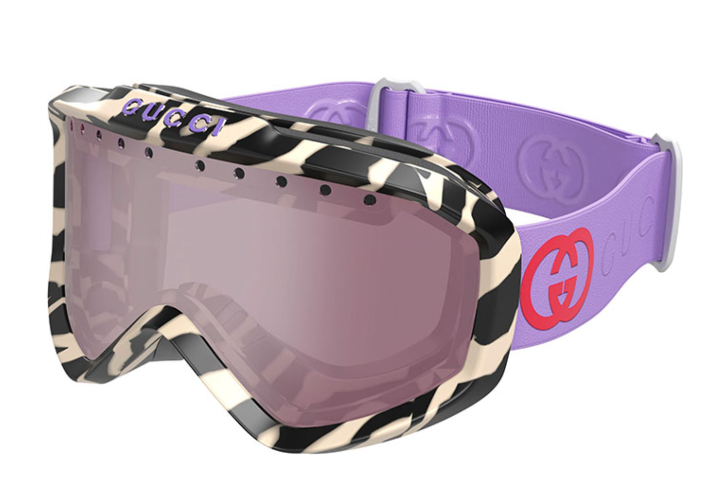 Gucci GG1210S Zebra Black Mirrored Ski Mask Goggles