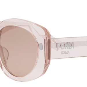 Fendi Roma FE40137F Round Sunglasses in Pink Transparent