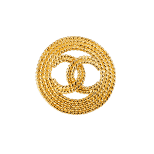 Chanel Vintage Gold Rope CC Brooch