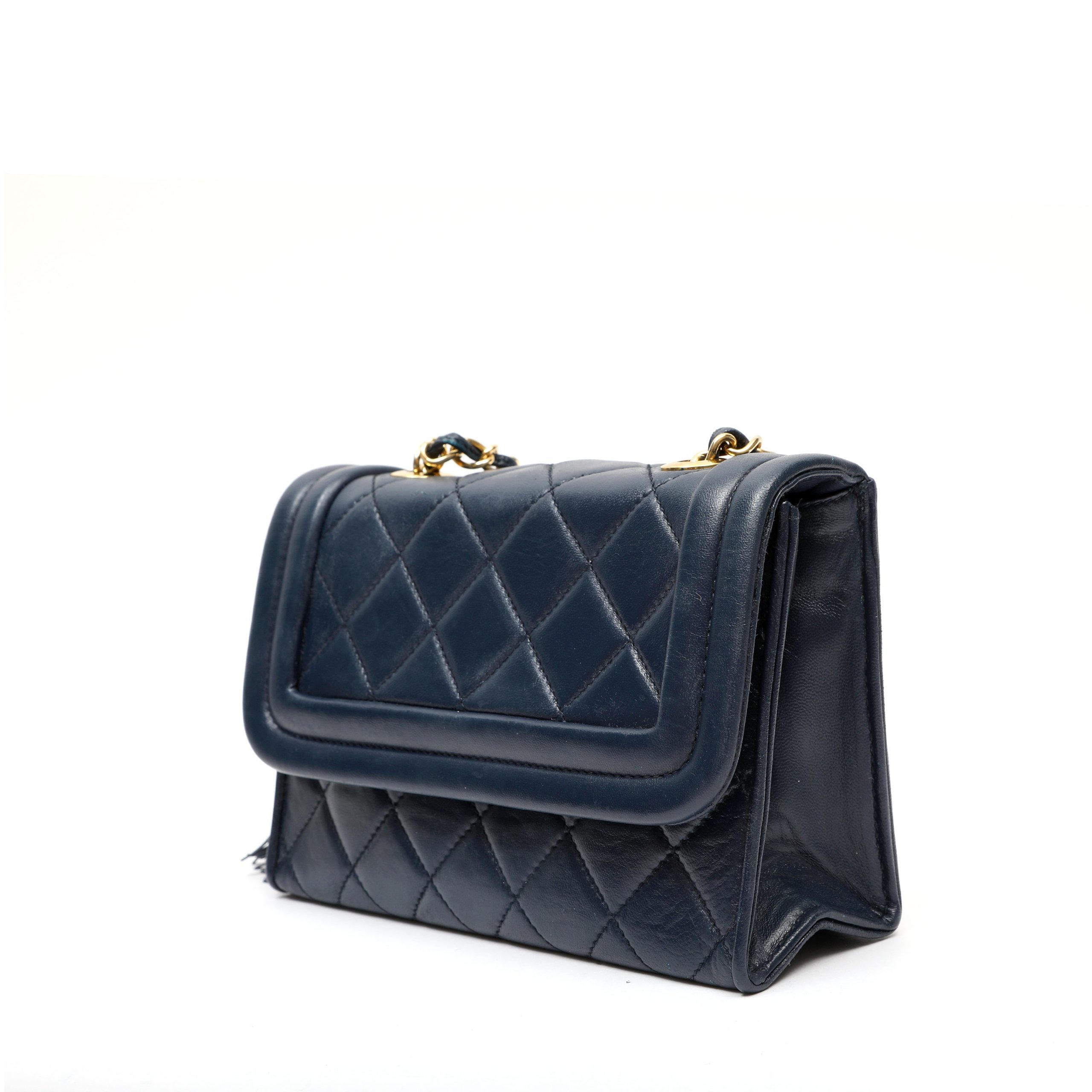 Chanel Vintage Tassel Flap Bag Navy Blue Quilted Calfskin w/Gold Hardware - 图片 5