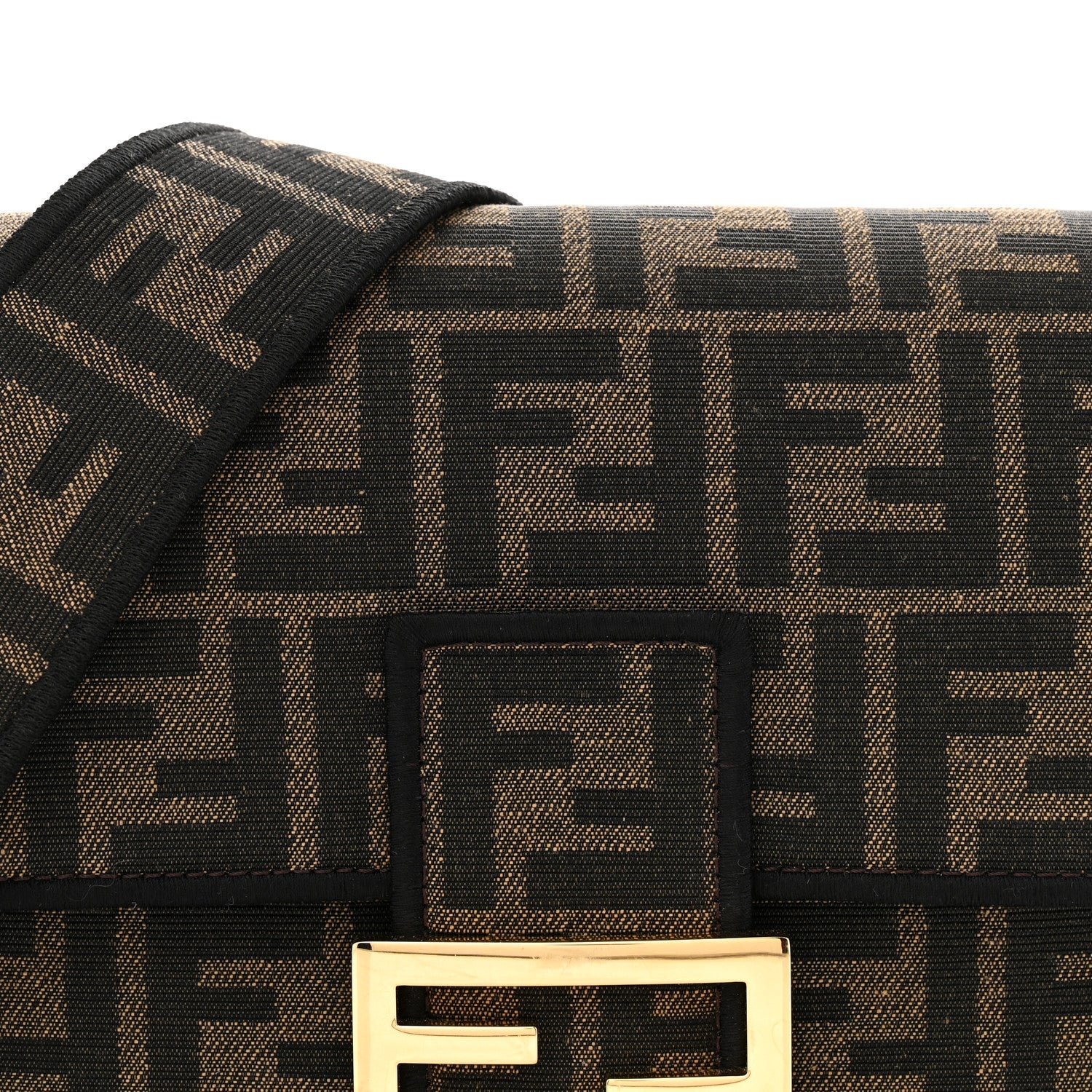 Fabric Jacquard FF 1974 Medium Baguette Tobacco Moro Black - Image 8
