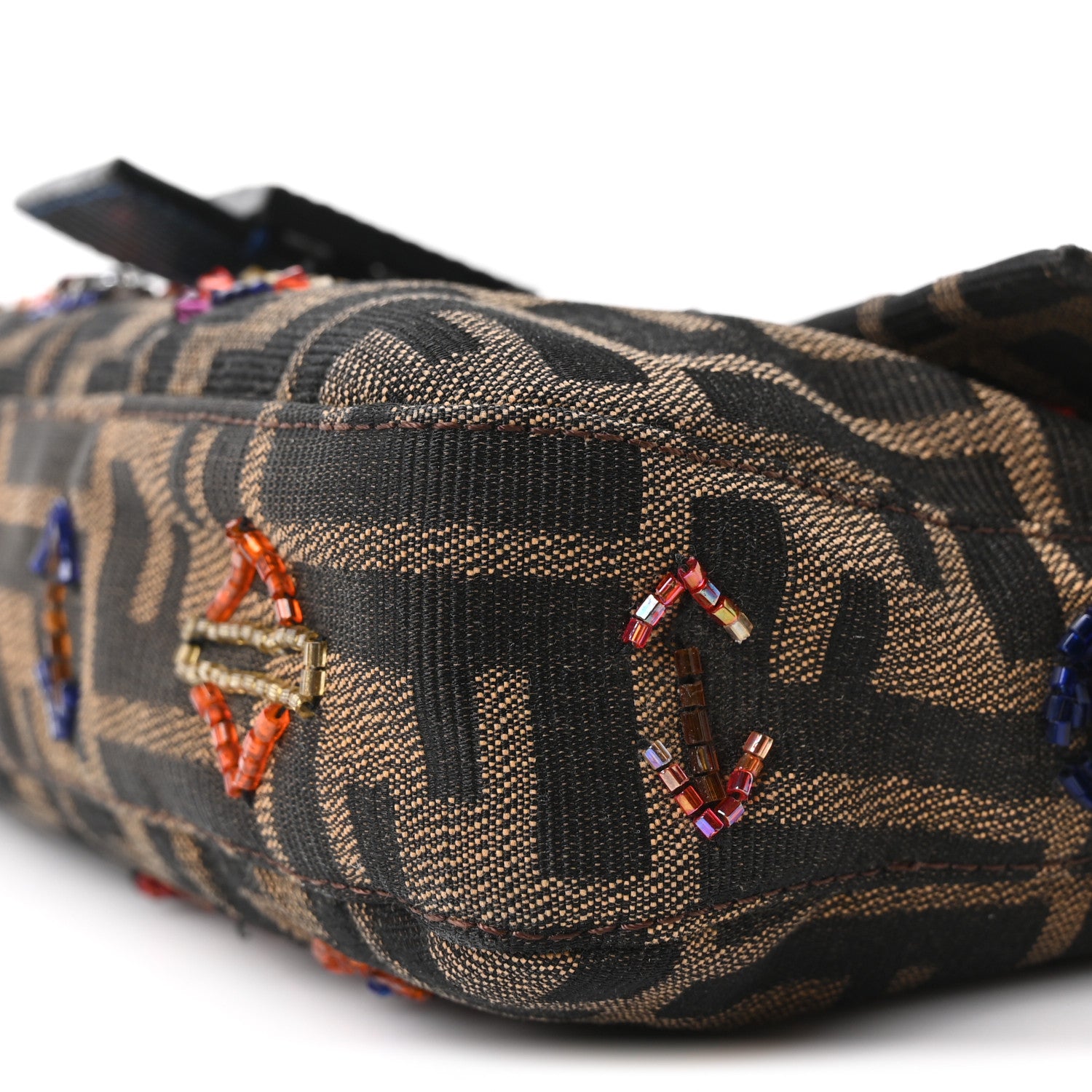 Lizard Zucca Crystal Beaded Baguette Tobacco Multicolor - Image 9