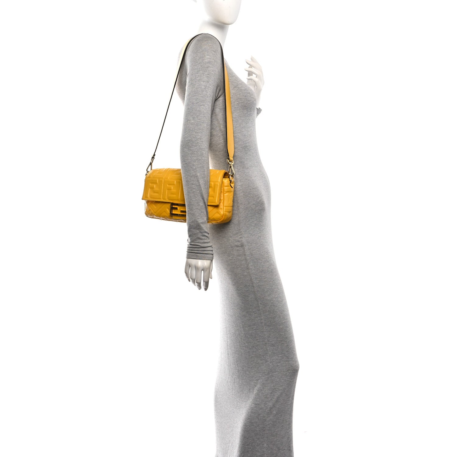 Nappa FF 1974 Embossed Baguette Mimosa - Image 2