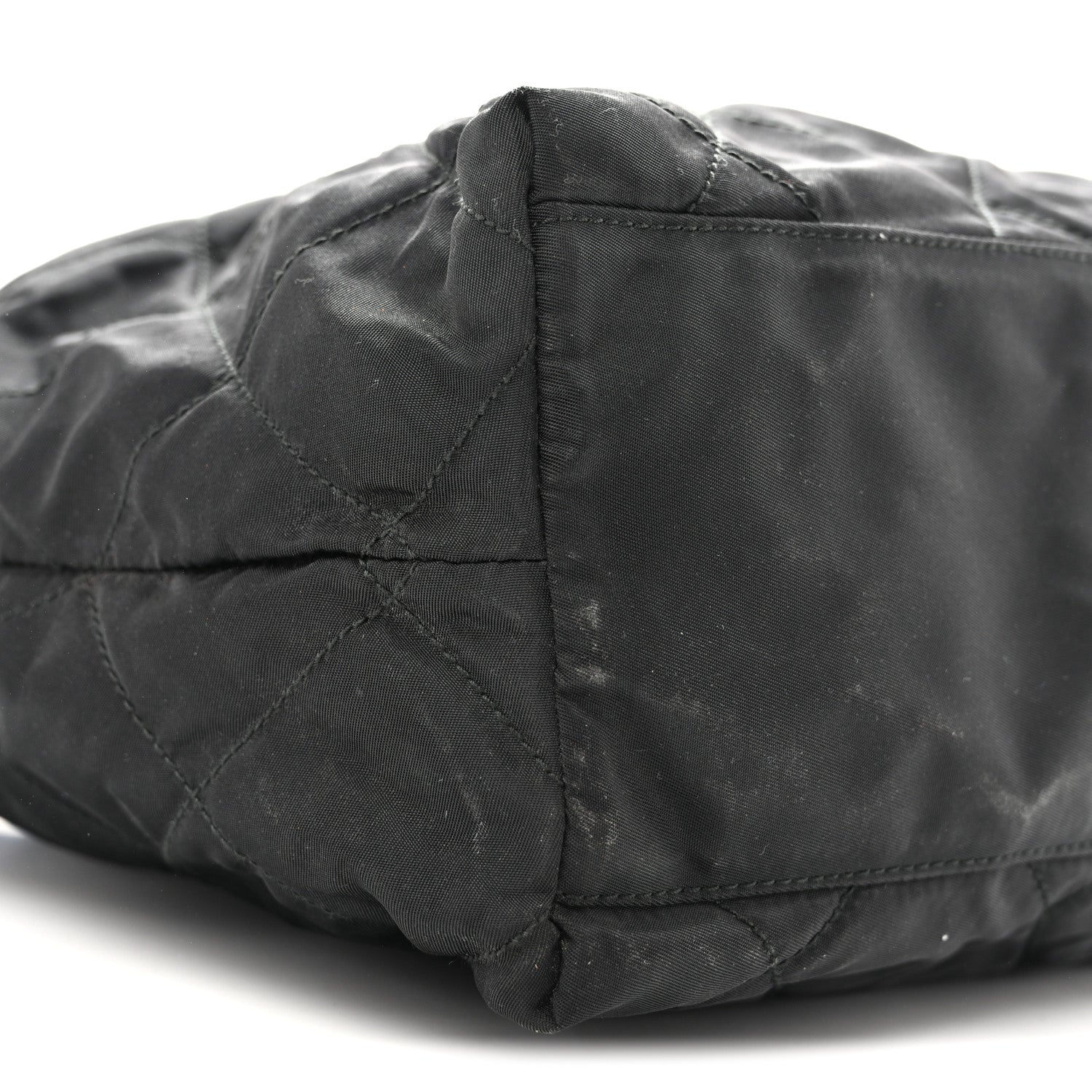 Nylon Tessuto Impuntu Quilted Tote Black - Image 9
