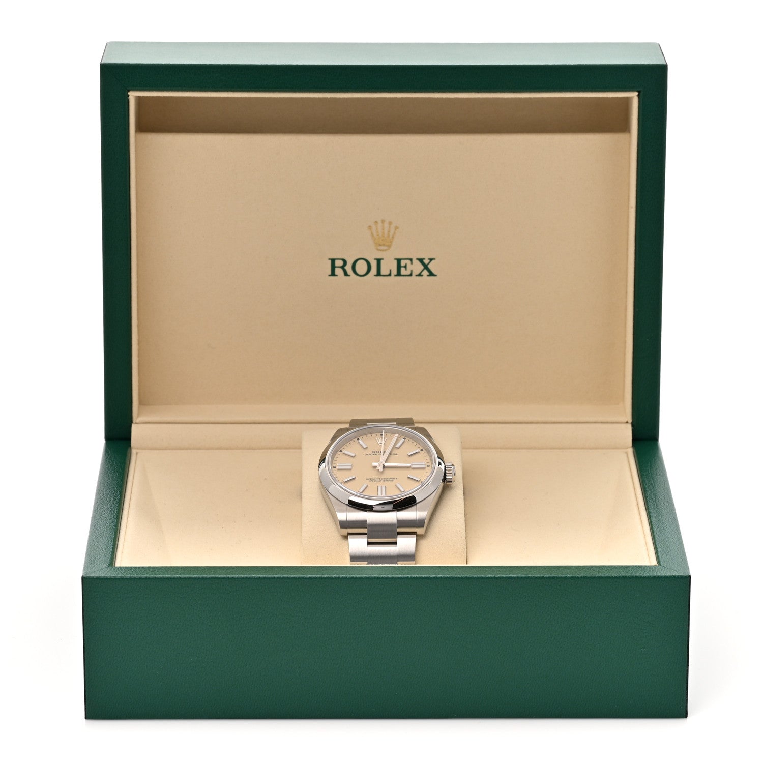 Stainless Steel 41mm Oyster Perpetual Watch Beige 134300 - Image 5