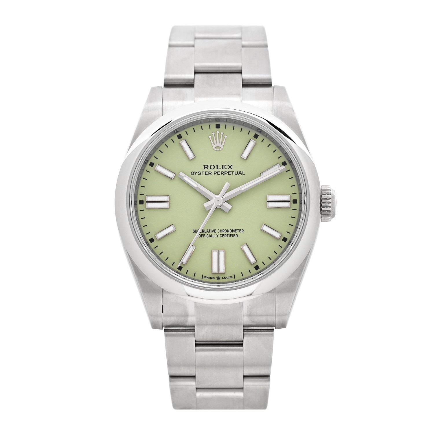 Stainless Steel 41mm Oyster Perpetual Watch Pistachio 134300