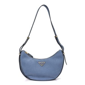 Nubuck Small Arque Shoulder Bag Aviation Blue