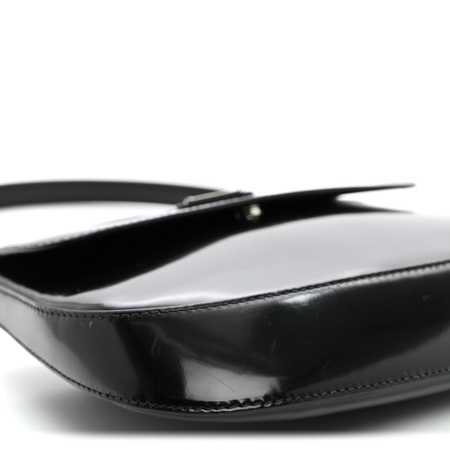 Spazzolato Cleo Flap Shoulder Bag Black - Image 8