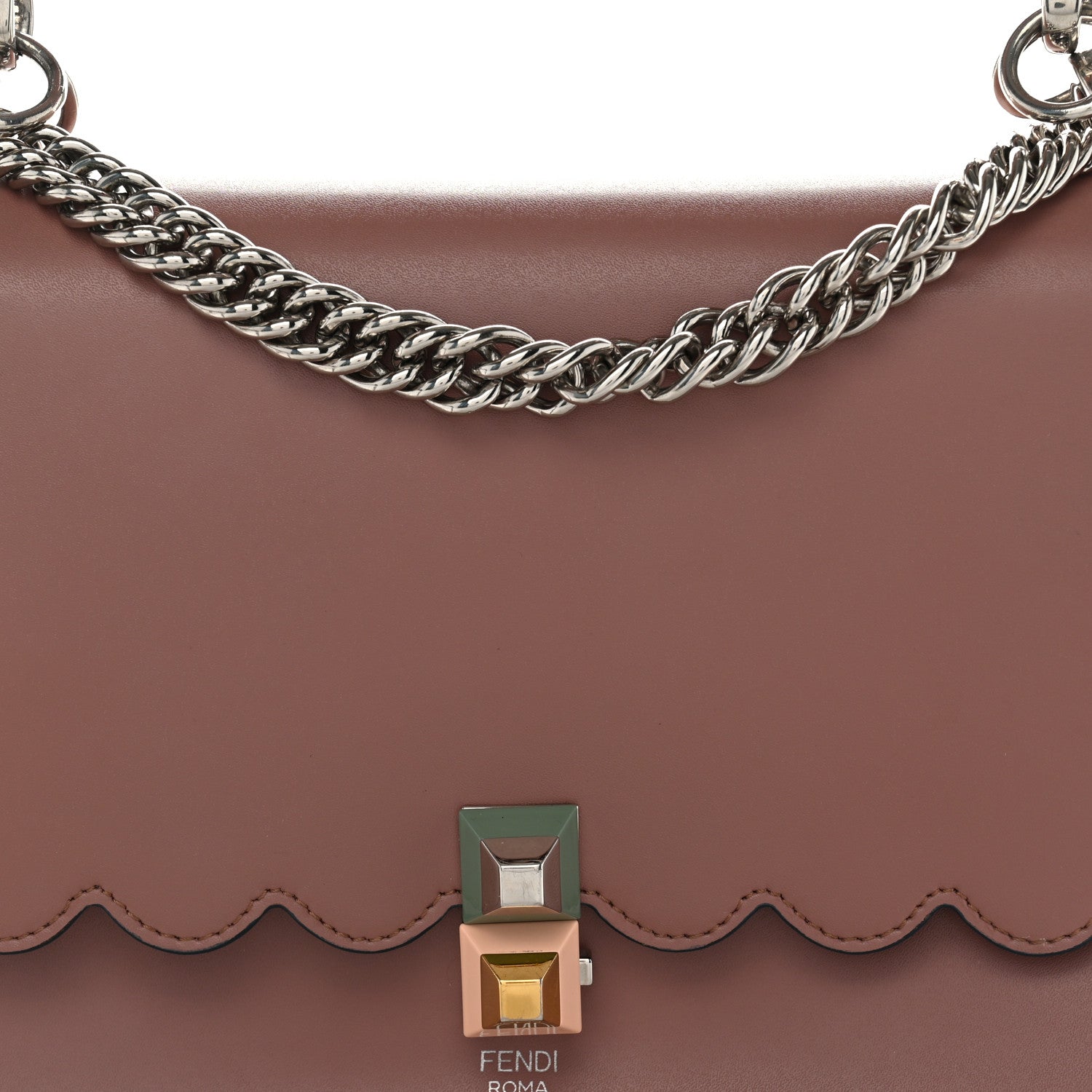 Vitello Liberty Scalloped Studded Kan I Shoulder Bag English Rose - Image 8