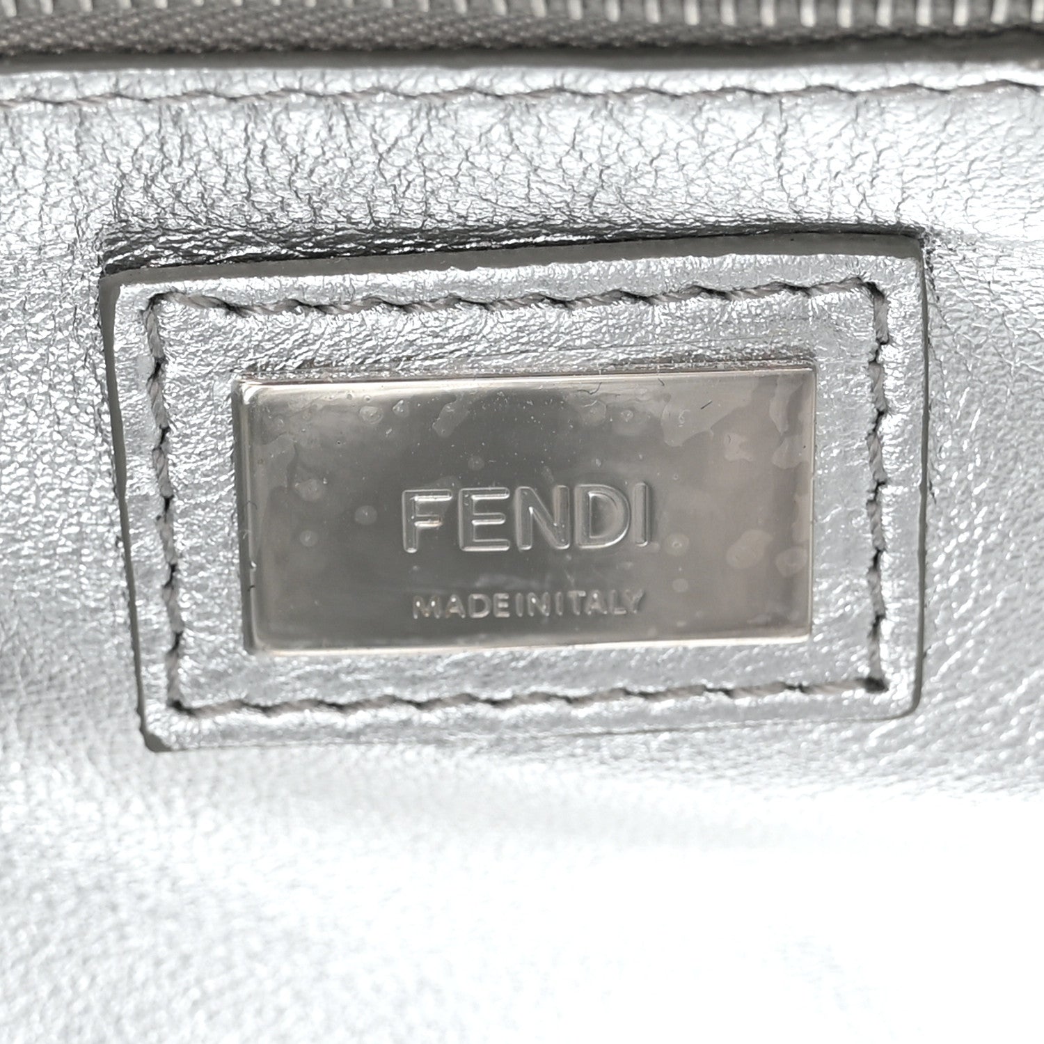 Vitello Catalan Mirror Sequin FF 1974 Embroidered Mini Peekaboo Iconic Satchel Argento - Image 6