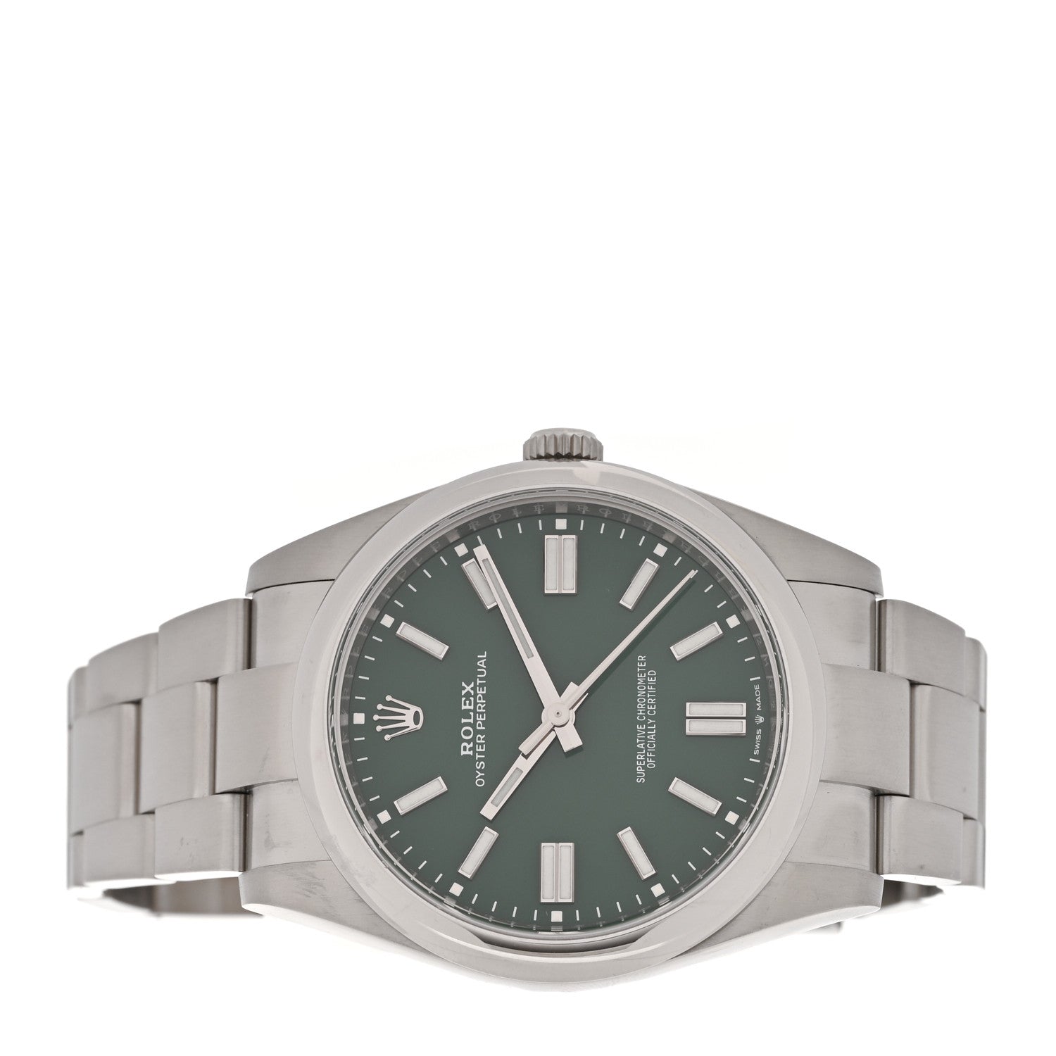 Stainless Steel 41mm Oyster Perpetual Watch Green 124300 - Image 2