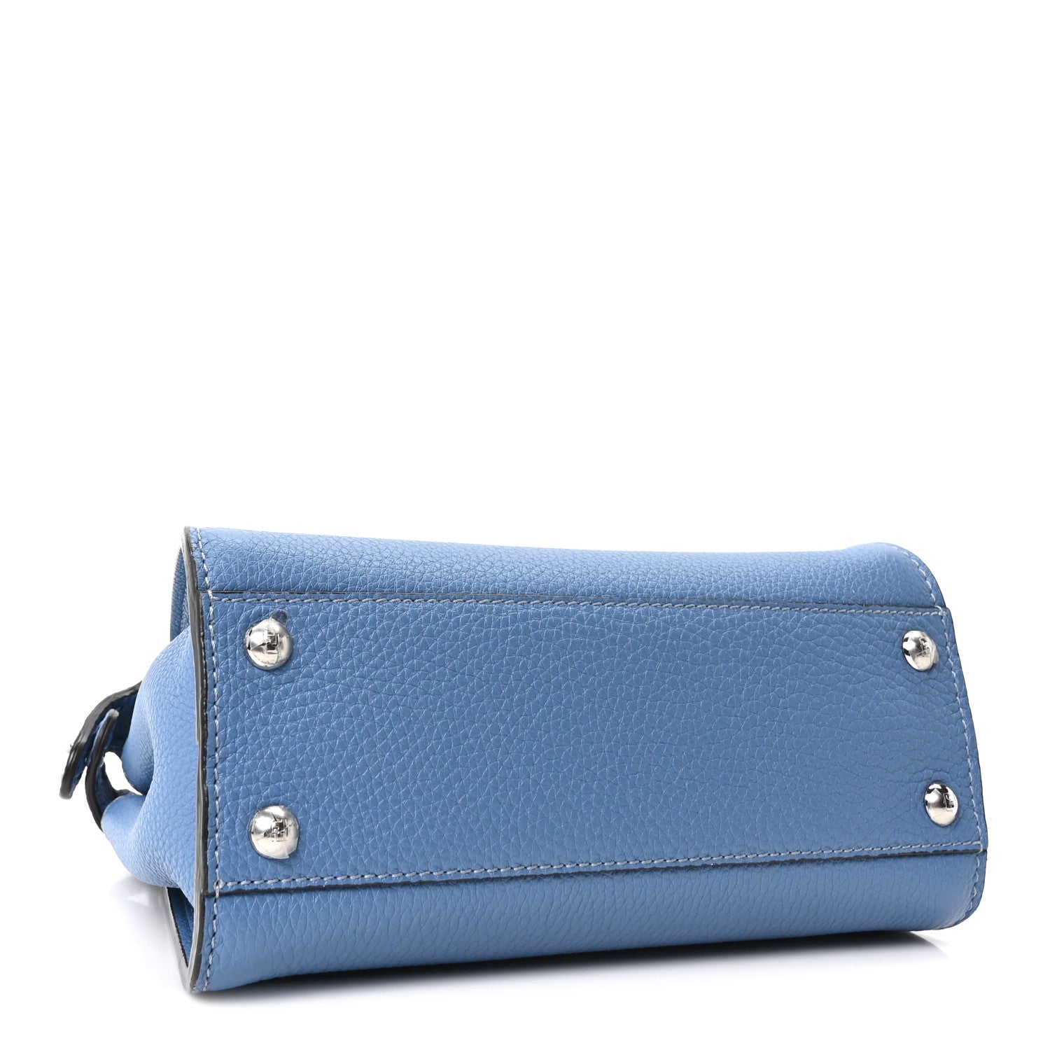 Cuoio Romano Selleria Macro Stitchings Mini Peekaboo Iconic Satchel Argento Blue - Image 4
