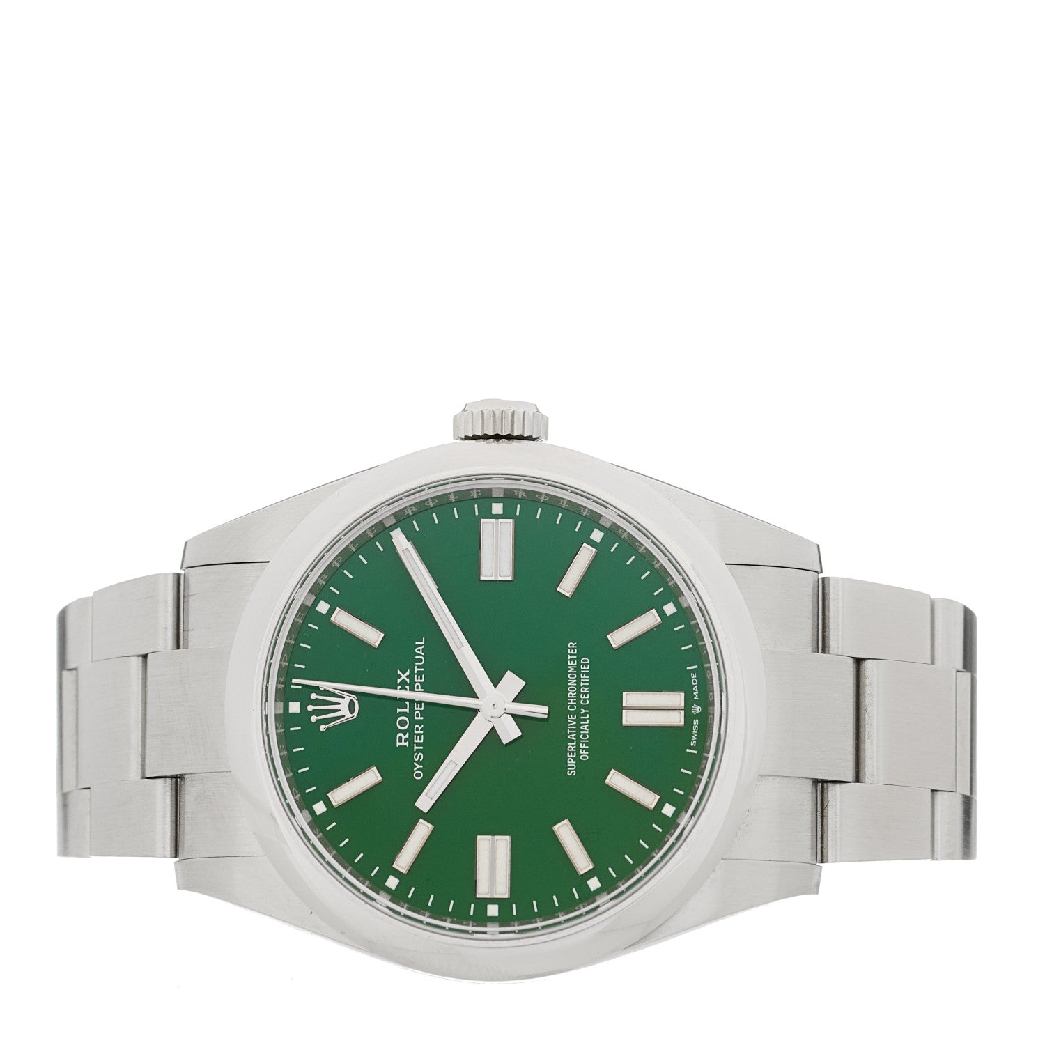 Stainless Steel 41mm Oyster Perpetual Watch Green 134300 - Image 2