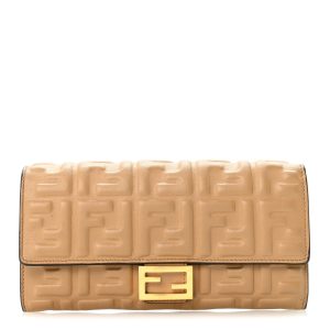 Nappa Matisse FF Embossed Continental Wallet Miele Scuro