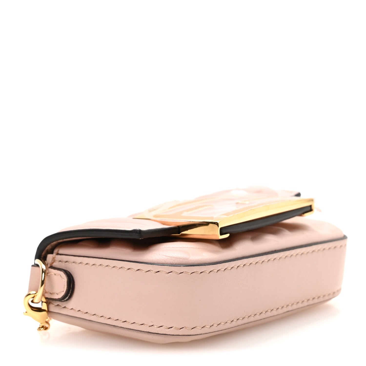 Nappa Matisse FF Embossed Nano Maxi Buckle Baguette Charm Rosa Quarzo - Image 4