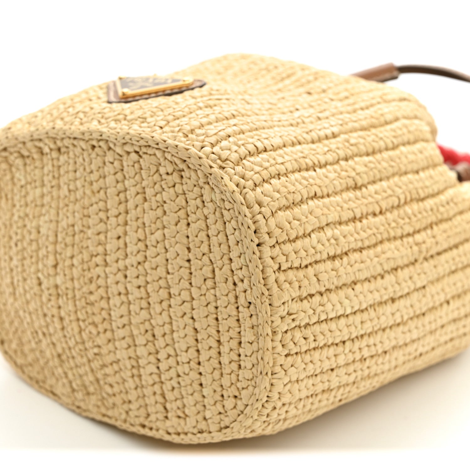 Yarn Raffia Effect Rope Crochet Small Bucket Bag Naturale - Image 9