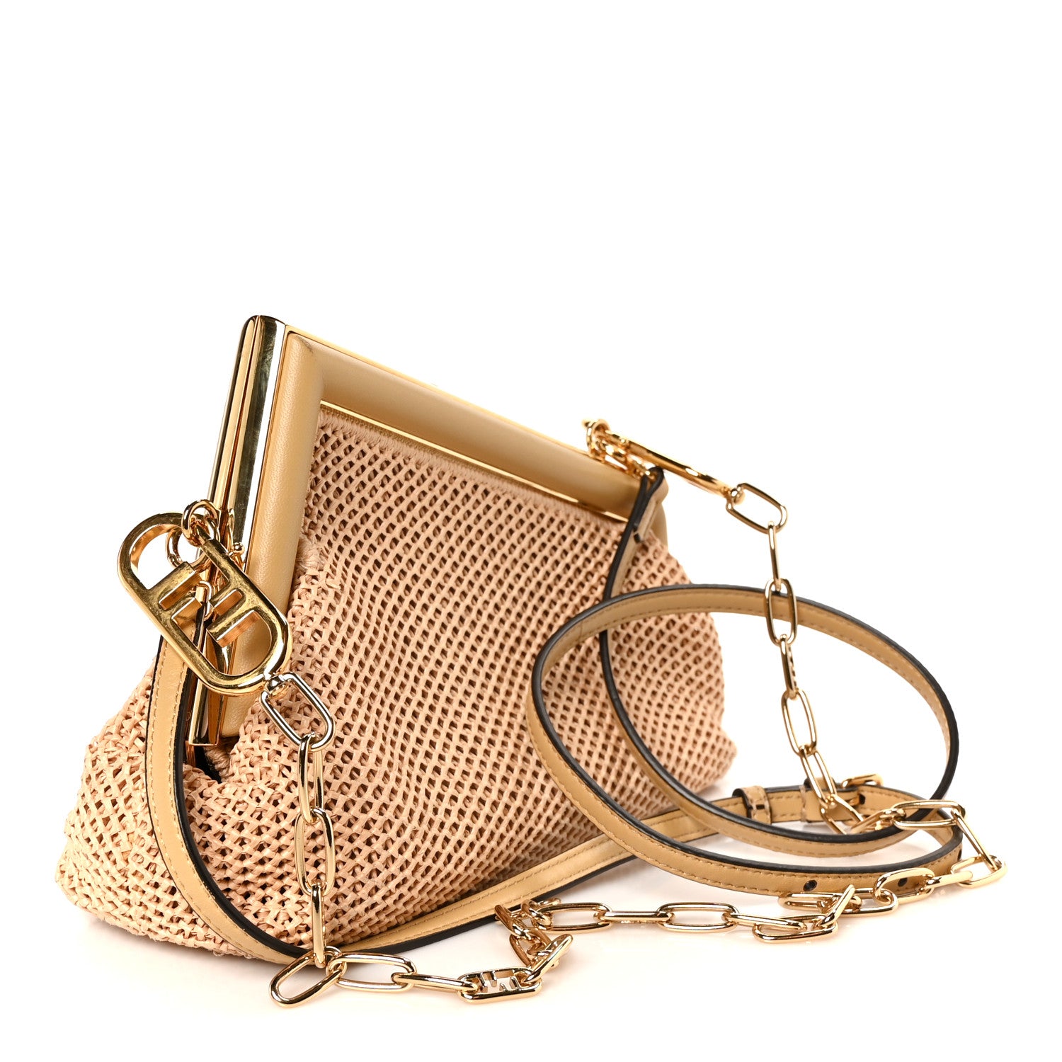 Raffia Nappa Macrame Small Fendi First Natural Sahara - Image 3