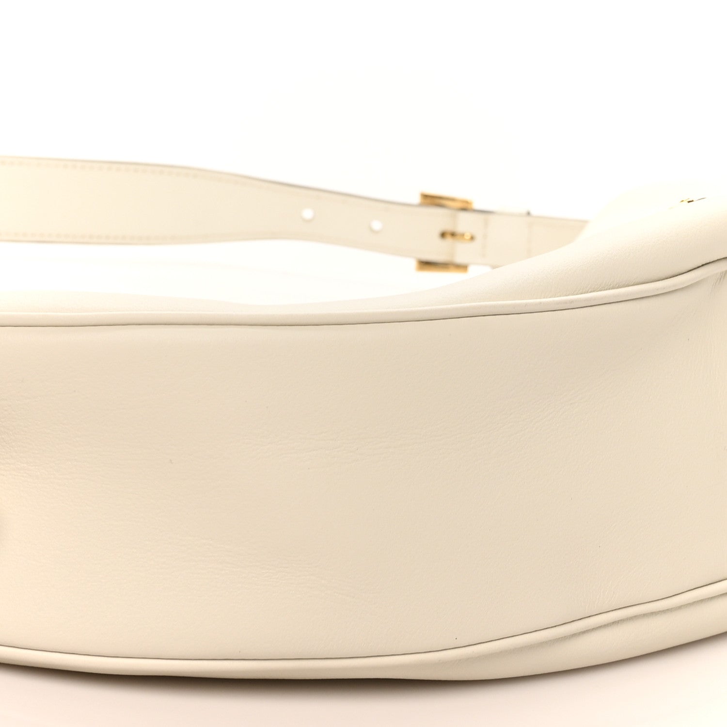 Soft Grain Calfskin Large Demi-Lune Shoulder Bag White - 图片 8