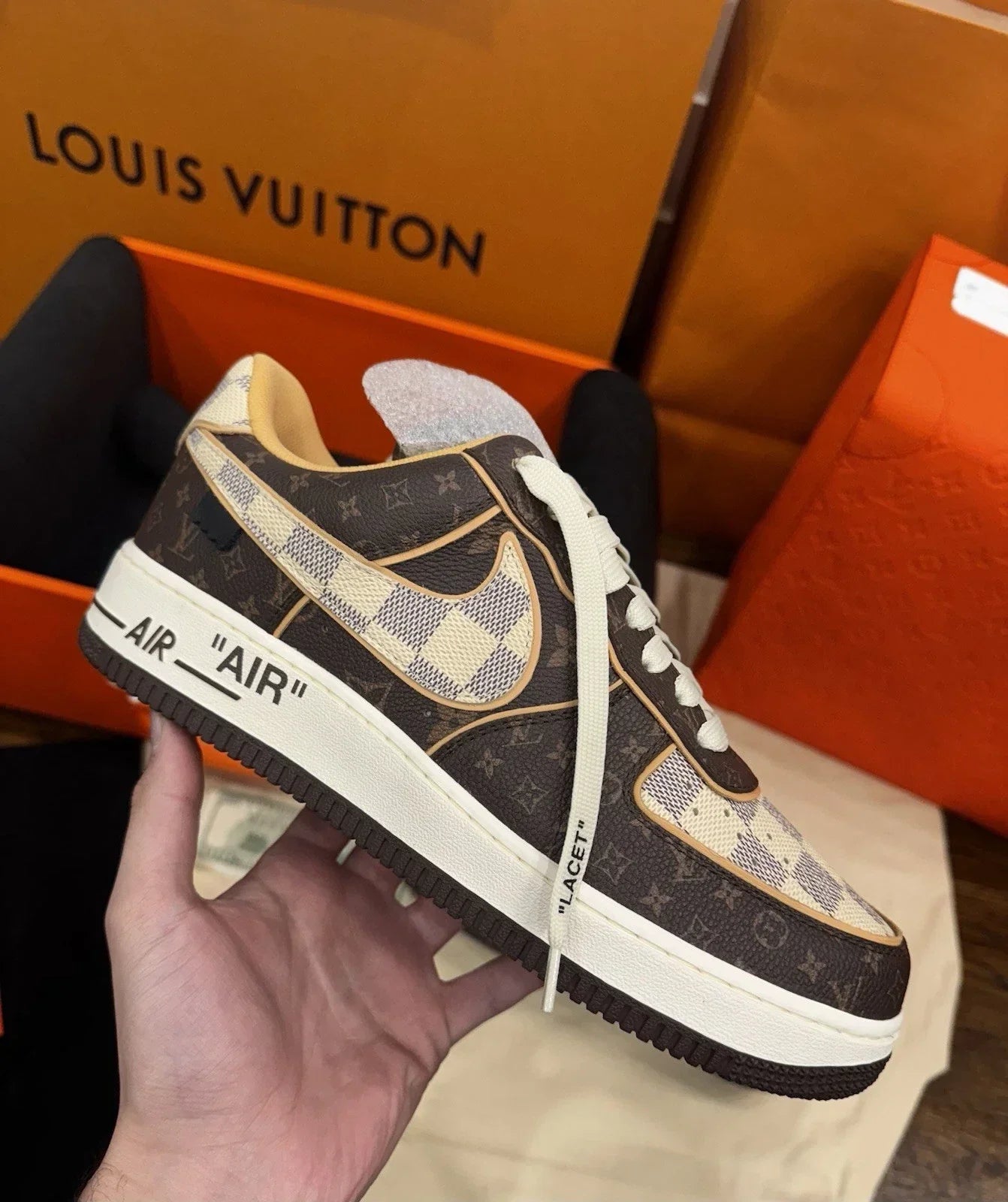 Louis Vuitton x Nike Air Force 1 Low 'Monogram Brown Damier Azur' - 图片 2