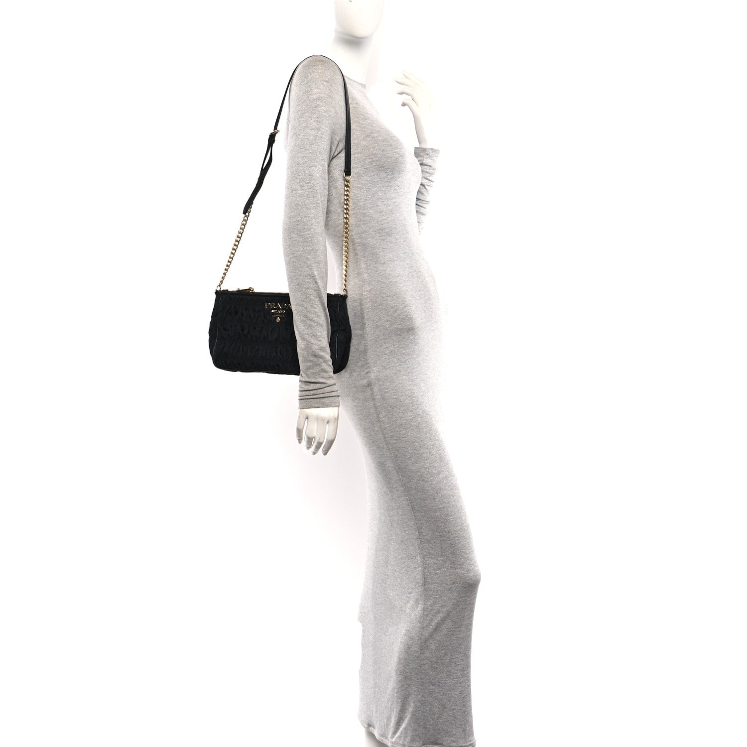 Tessuto Nylon Gaufre Shoulder Bag Black - Image 2