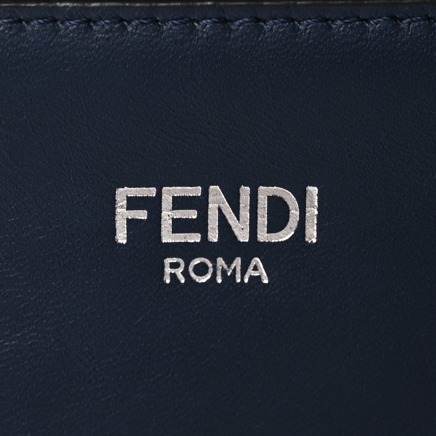 Cuoio Romano Vitello Cover Glazed Fabric Bi-Color FF 1974 Mini Peekaboo I SEE U Satchel Blue Dark Brown Tobacco Moro - Image 9