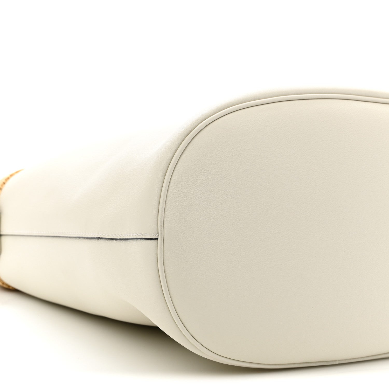 Calfskin Buckle Bag With Jeweled Belt White Black - Image 9