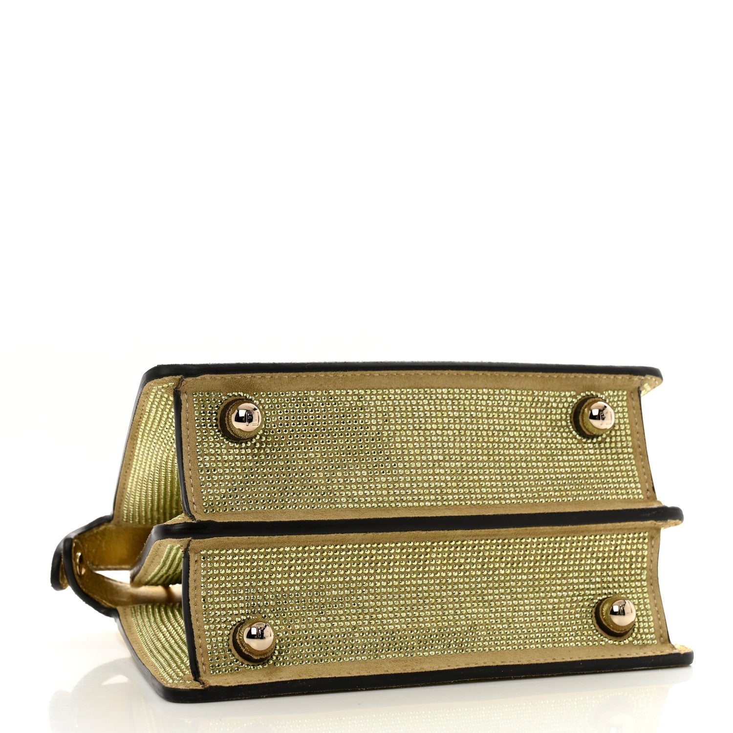 Crystal Vitello Laminato FF Petite Peekaboo I SEE U Satchel Crystal Platinum Light Gold - Image 4