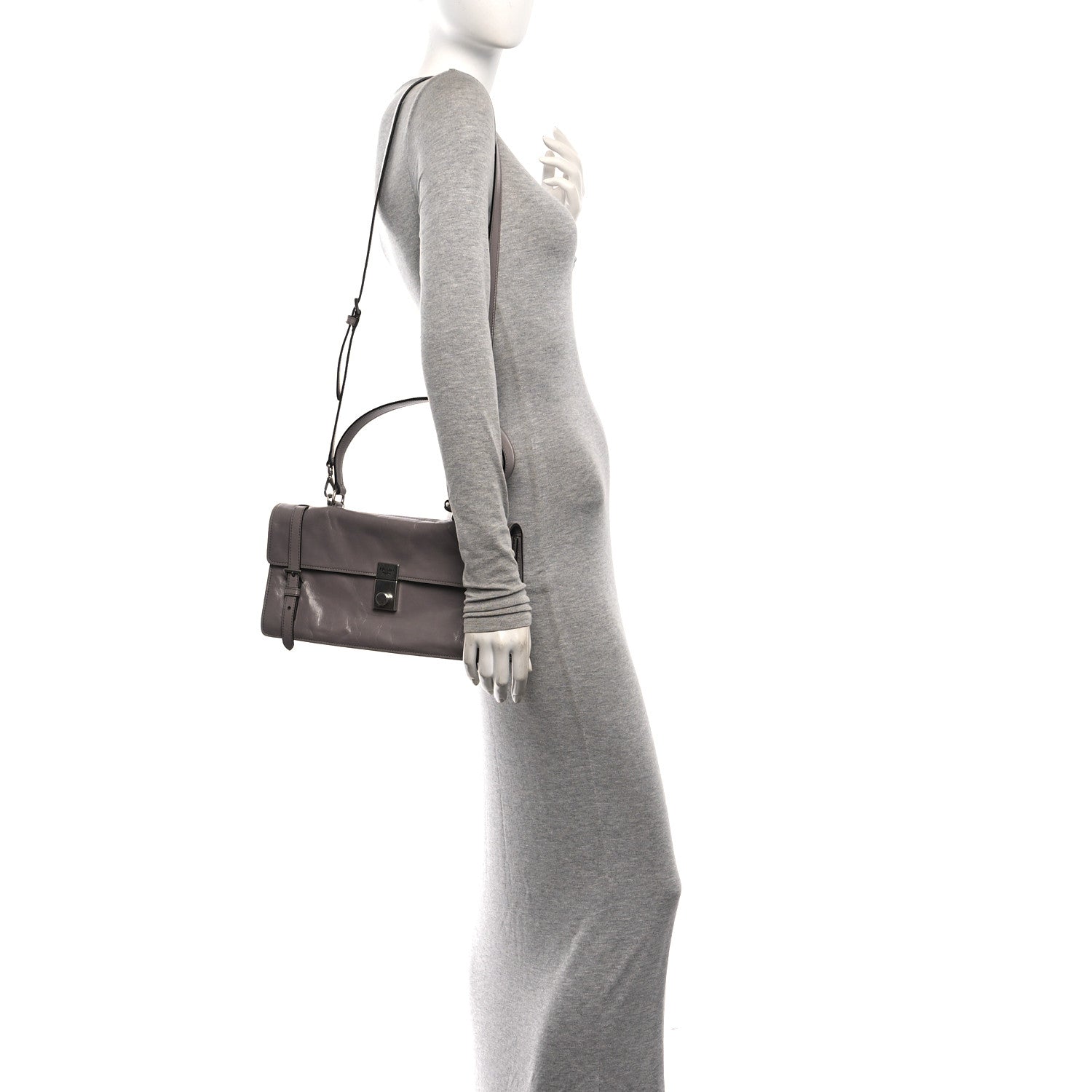Glossy Calfskin Medium Sound Shoulder Bag Peltro - 图片 2