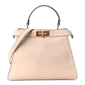 Vitello Seta Shiny Nappa Plexiglass Medium Peekaboo I SEE U Satchel Poudre