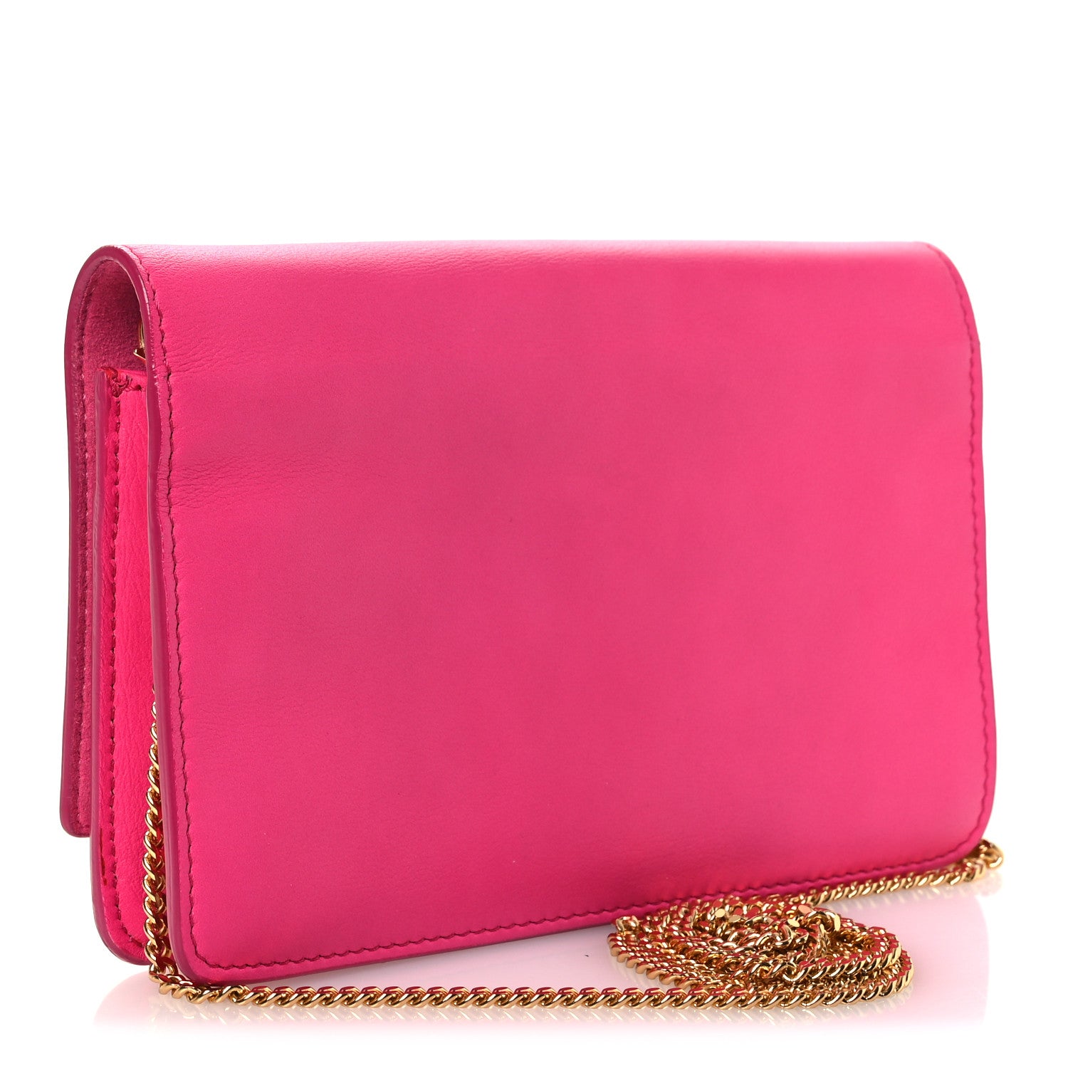 Vitello Flamingo Tube Wallet on Chain Fuchsia - Image 3