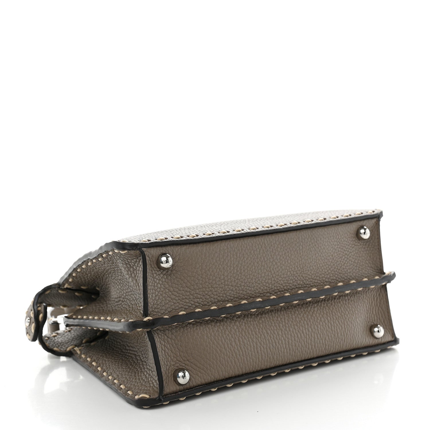 Vitello Granato Camoscio Selleria Macro Stitchings Small Peekaboo I SEE U Satchel Tartufo - Image 4