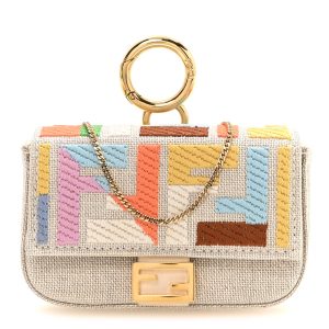 Kuban Canvas FF Embroidered Nano Baguette Charm Grezzo Multicolor