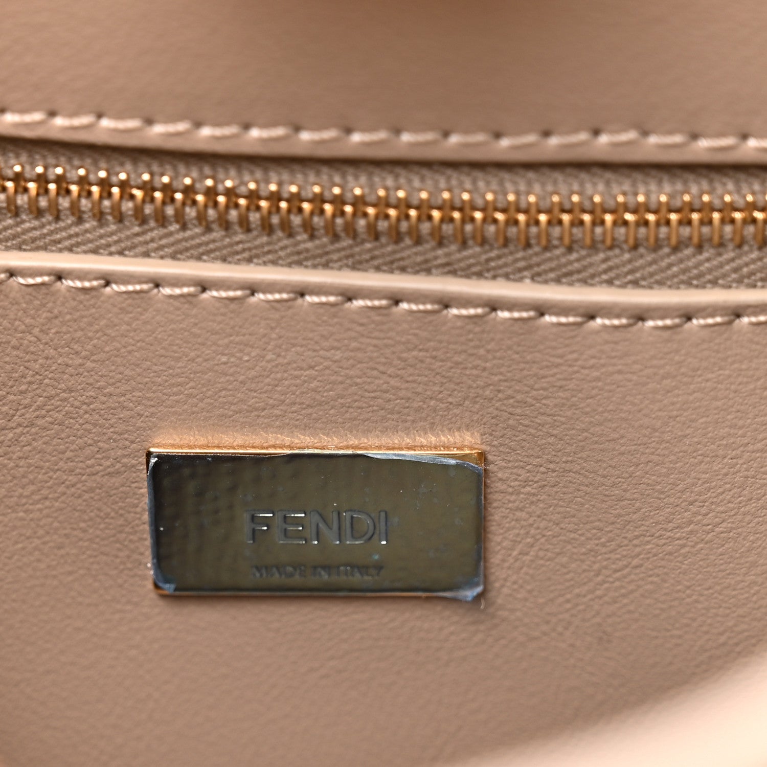 Calfskin Woven Mini Peekaboo Iconic Satchel Tortora White Ice - Image 7