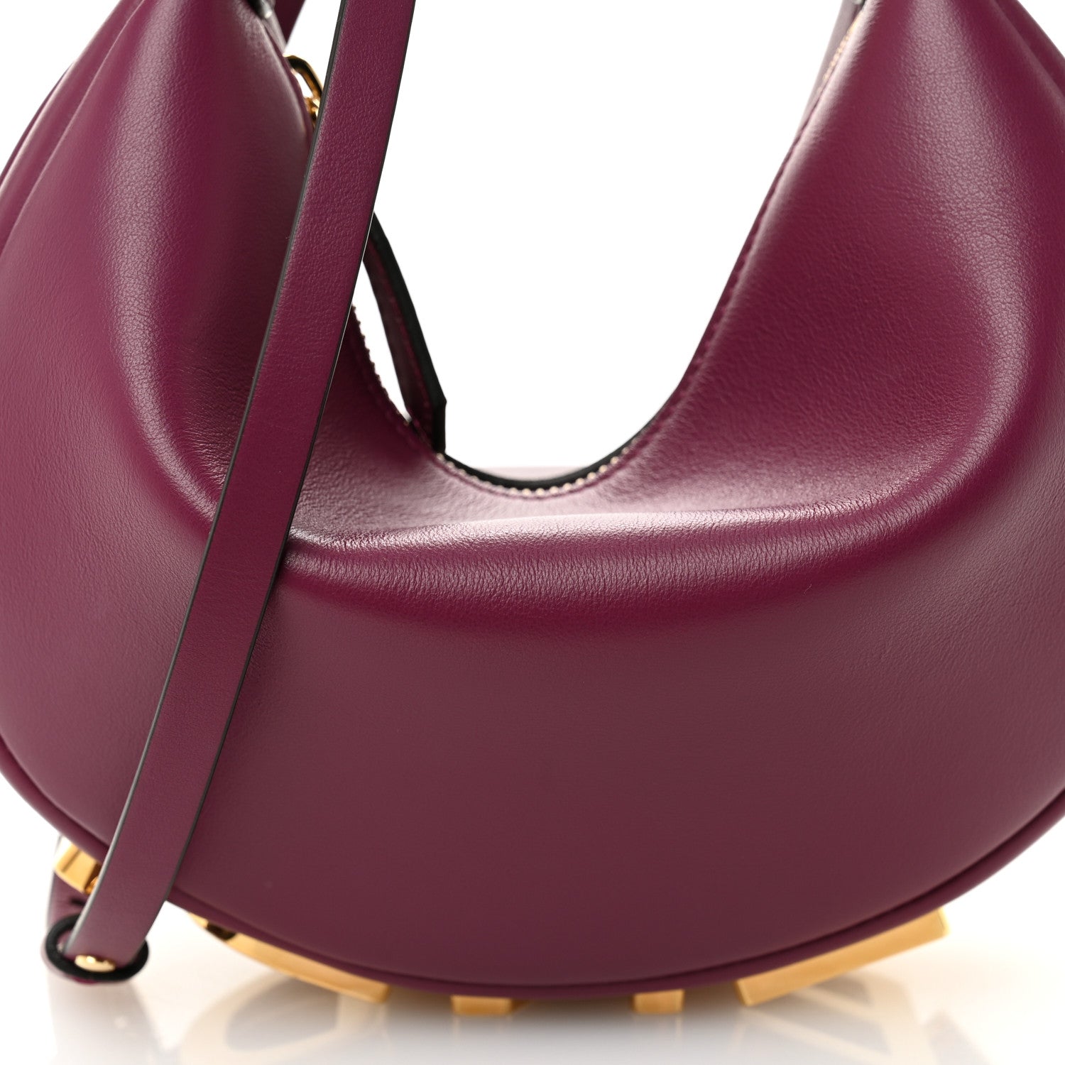 Vitello Grace Matte Mini Fendigraphy Hobo Bag Rosso Roma - Image 8