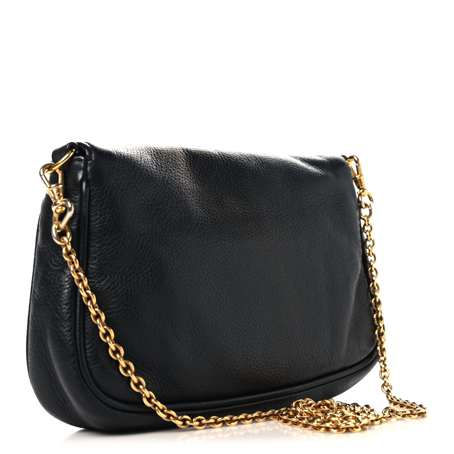 Vitello Flamingo Fendista Pouchette Crossbody Black - Image 3