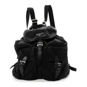 Re-Nylon Saffiano Medium Backpack Black