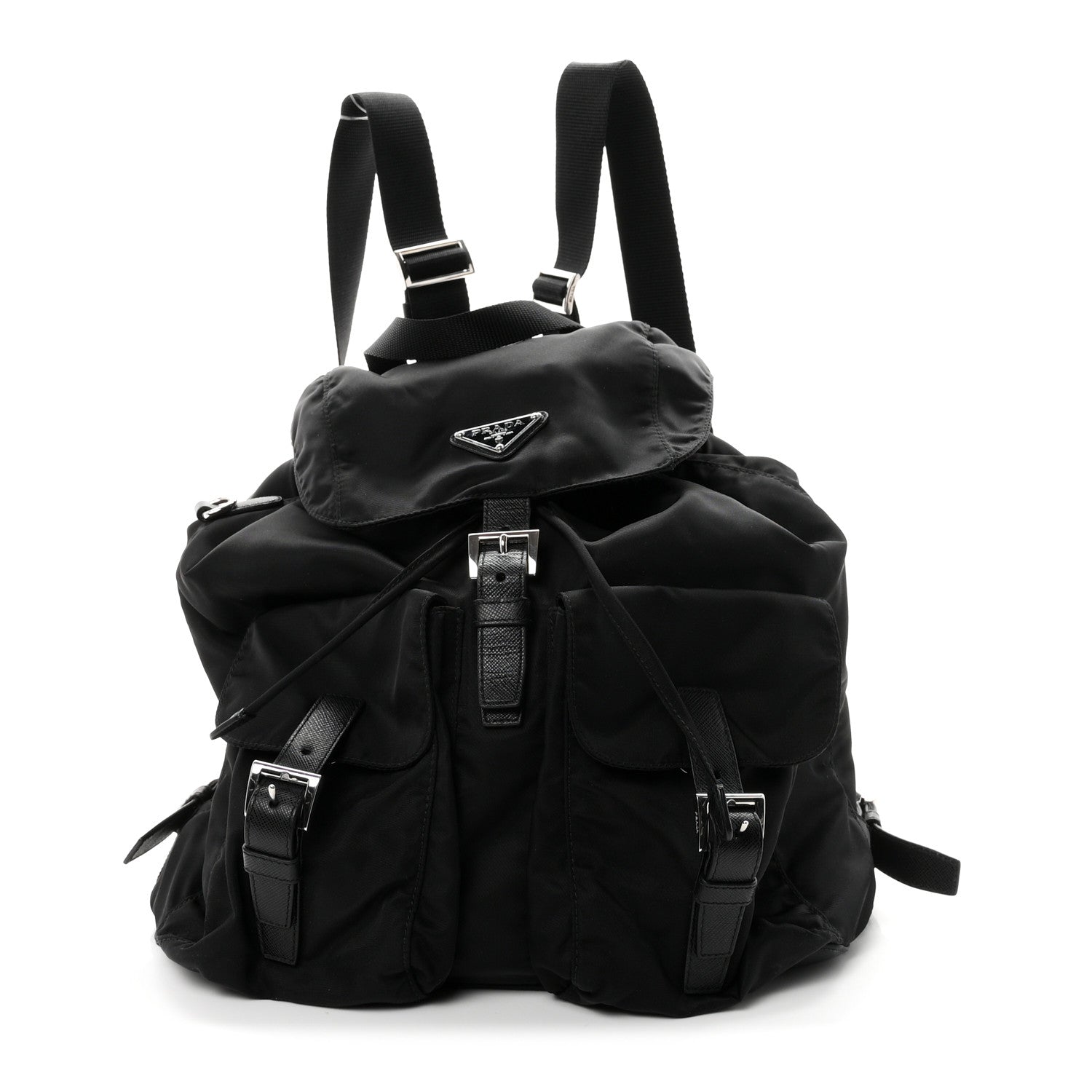 Re-Nylon Saffiano Medium Backpack Black