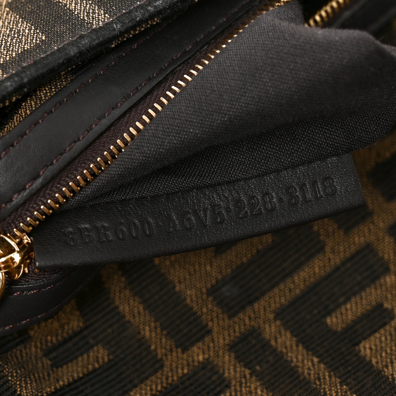 Fabric Jacquard FF 1974 Medium Baguette Tobacco Moro Black - Image 7