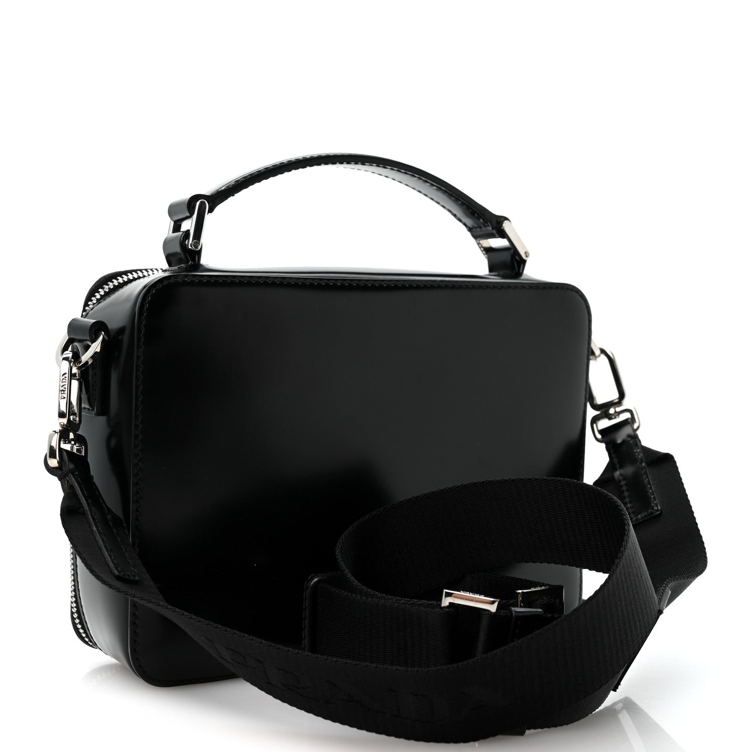 Spazzolato Medium Brique Crossbody Bag Black - Image 3