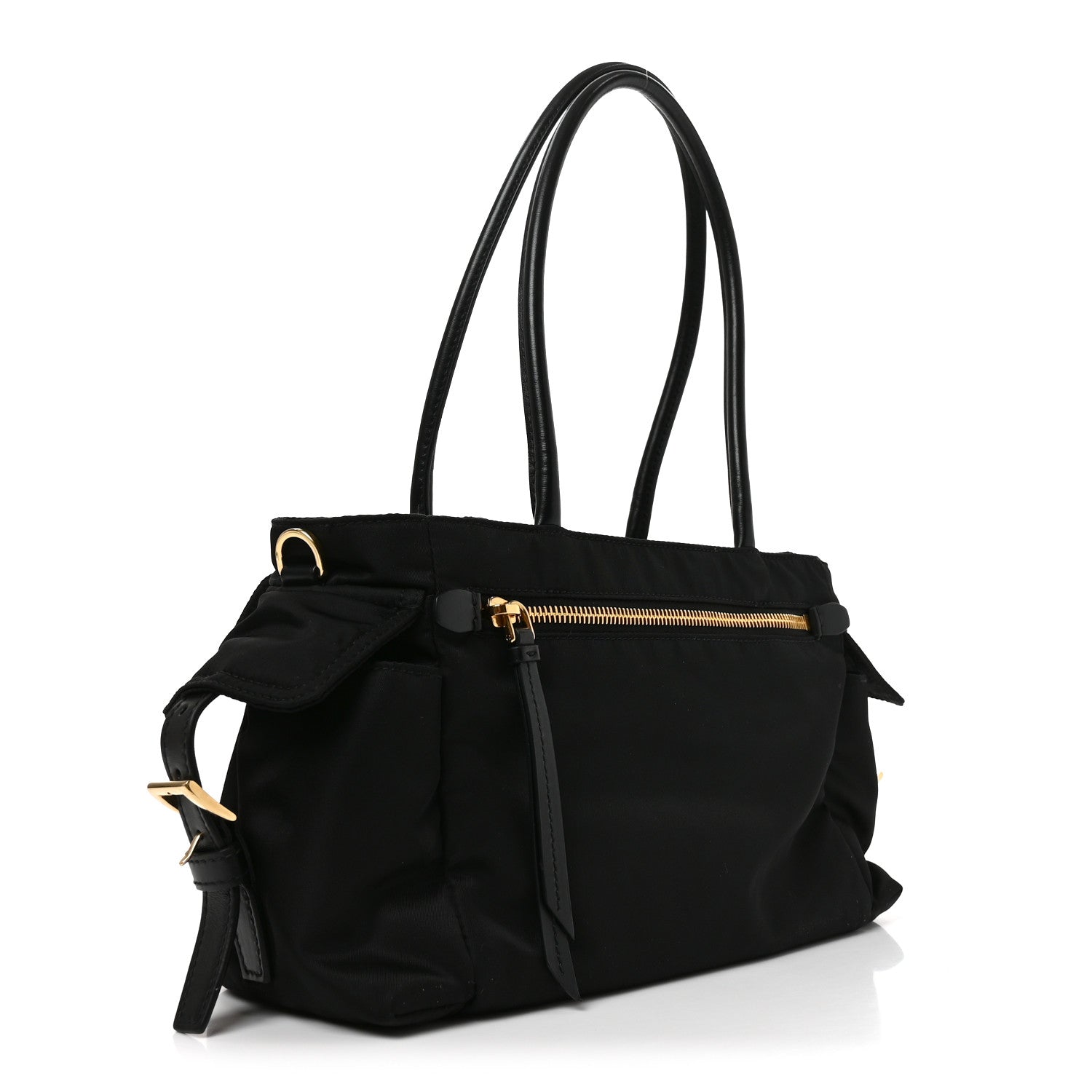 Re-Nylon Triangle Medium Explore Tote Black - 图片 3