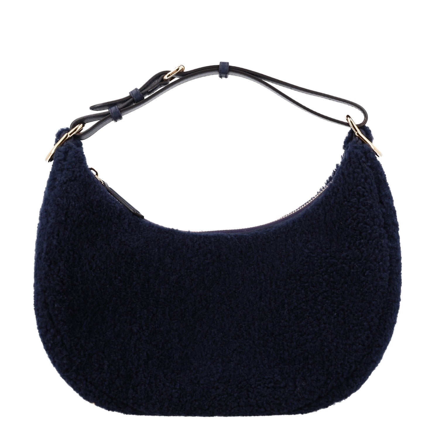 Sheep Fur Vitello Grace Small Fendigraphy Hobo Midnight