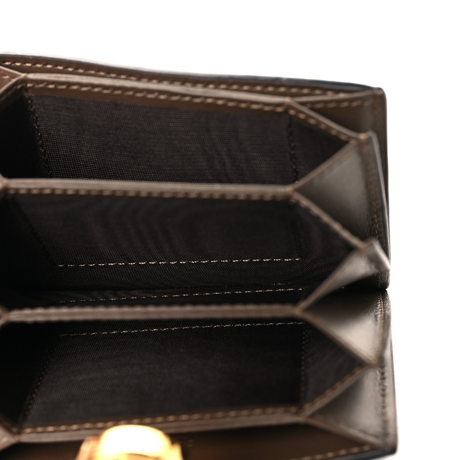 Vitello Soft F is Fendi Bi-Color FF 1974 Embossed Gusseted Card Holder Maya Black - Image 5