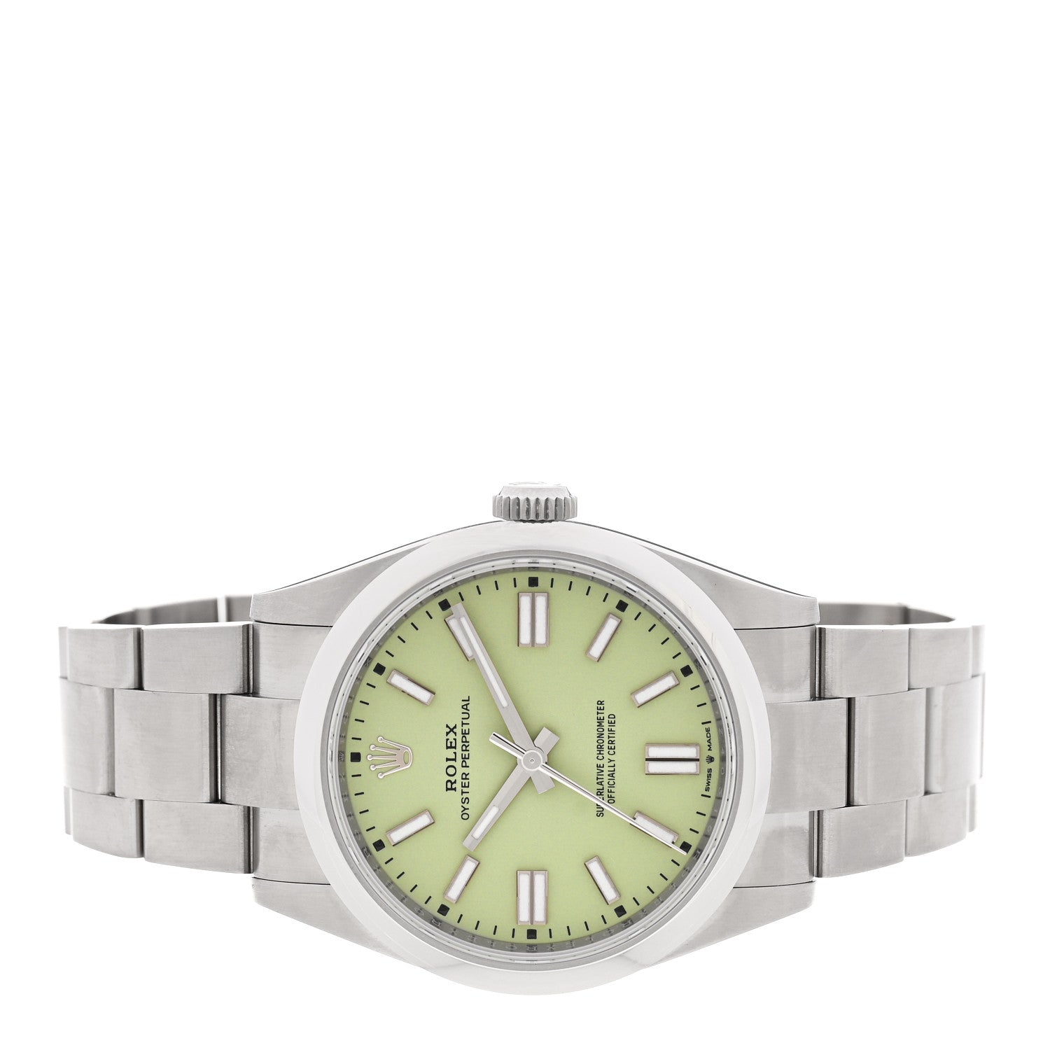 Stainless Steel 41mm Oyster Perpetual Watch Pistachio 134300 - Image 2