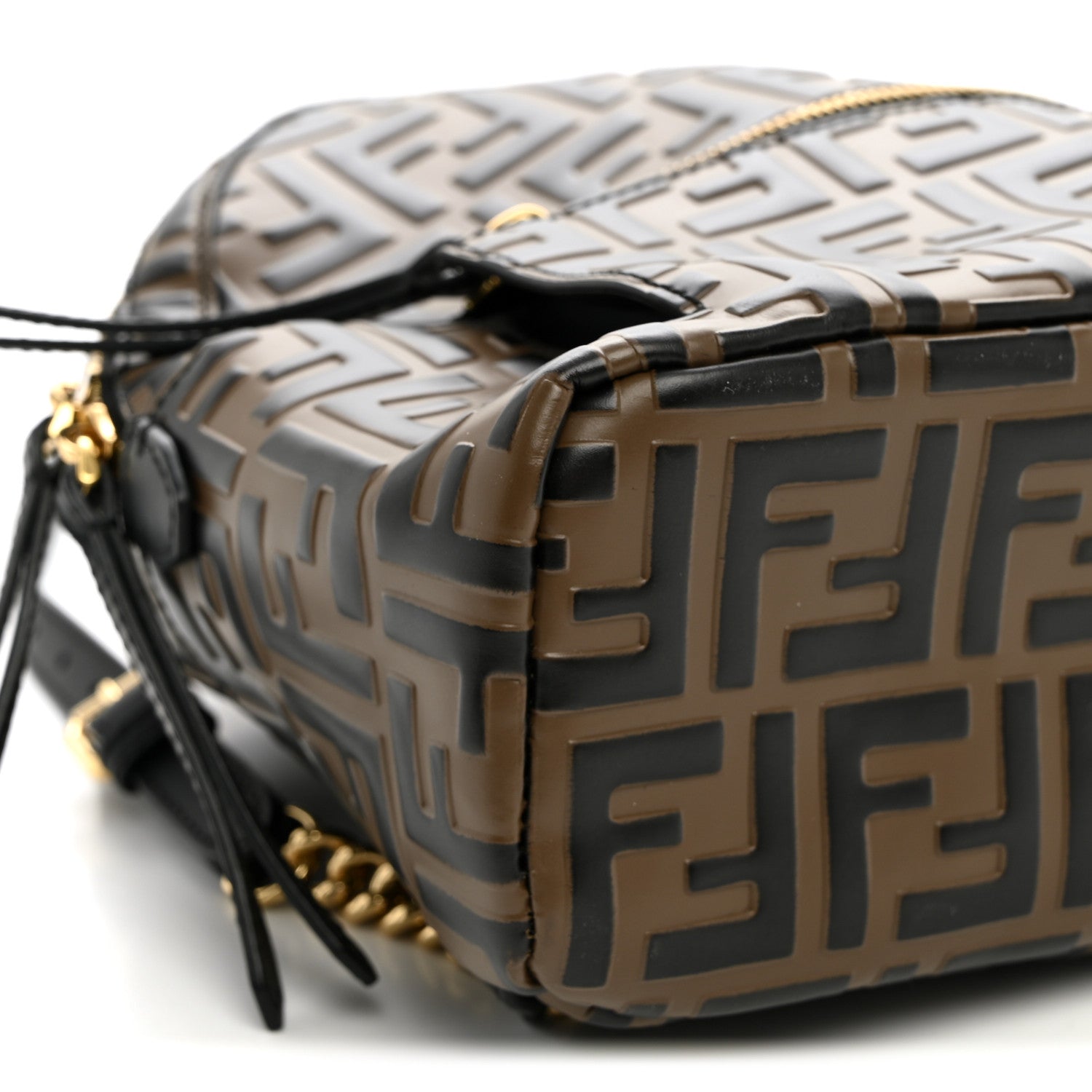 Vitello Bi-Color FF 1974 Embossed Mini Backpack Maya Black - Image 9