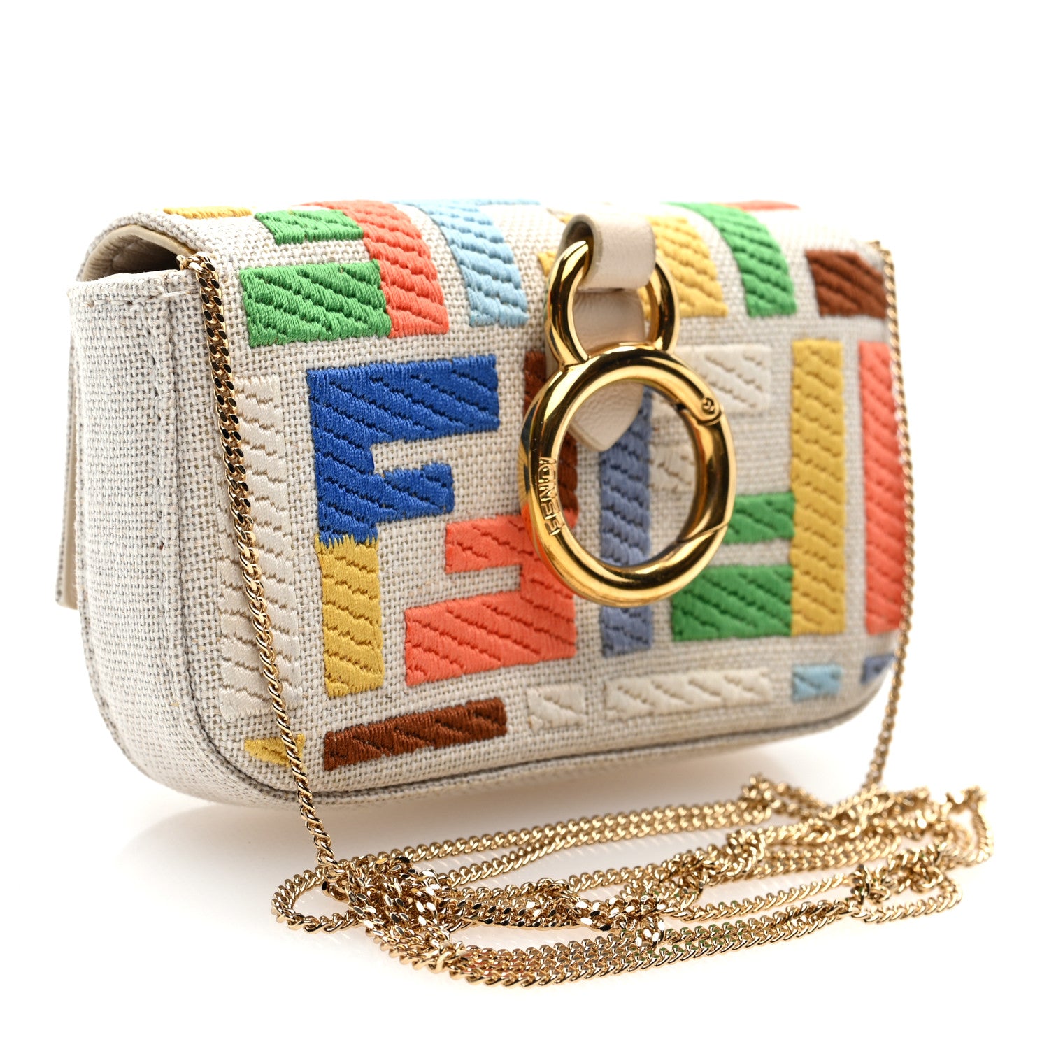 Kuban Canvas FF Embroidered Nano Baguette Charm Grezzo Multicolor - Image 3