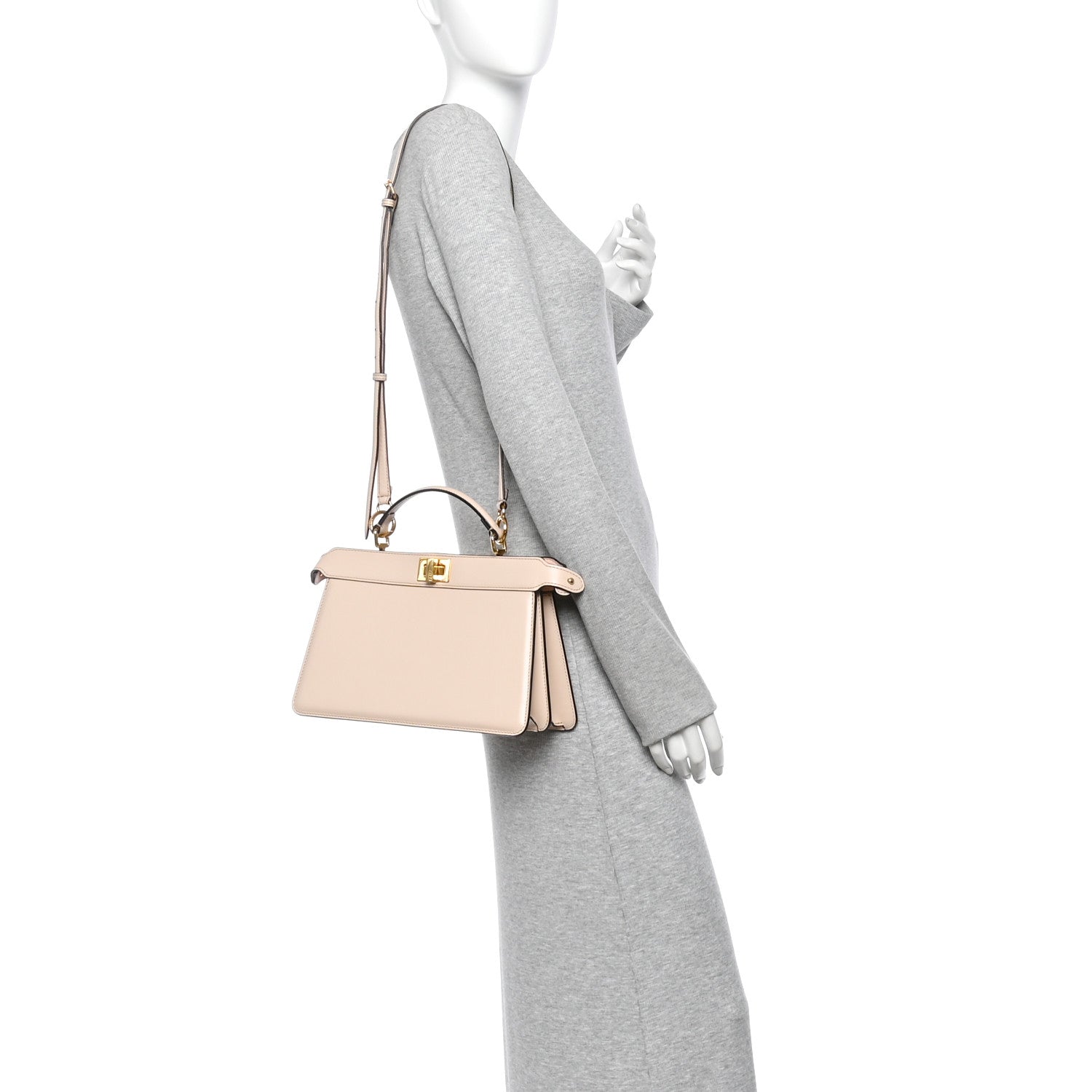 Vitello King Luxor Shiny Nappa Medium Peekaboo I SEE U East West Satchel Light Rose - Image 2
