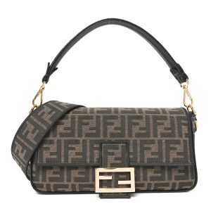 Fabric Jacquard FF 1974 Medium Baguette Tobacco Moro Black