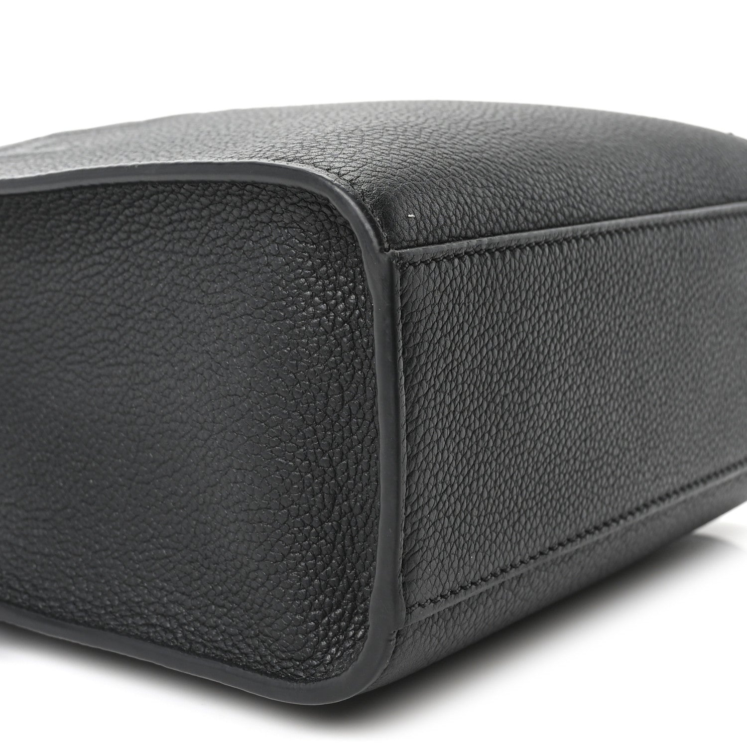 Vitello Cher Logo Embossed Mini Go To Shopper Tote Black - Image 8