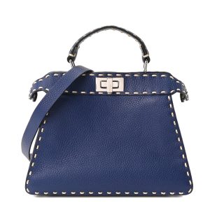Cuoio Romano Selleria Chamois Small Peekaboo I SEE U Satchel Blue